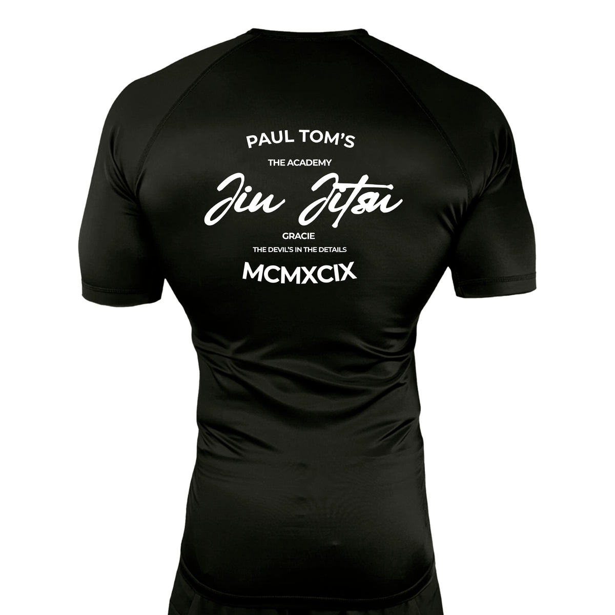 PT BJJ All Black Custom Rash Guards Short Sleeves #8136 A