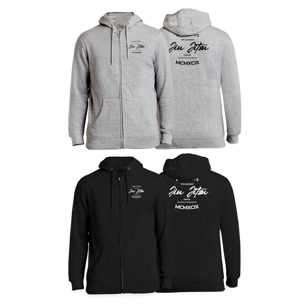 PT BJJ Academy Zip-Up Hoodies #8136 A