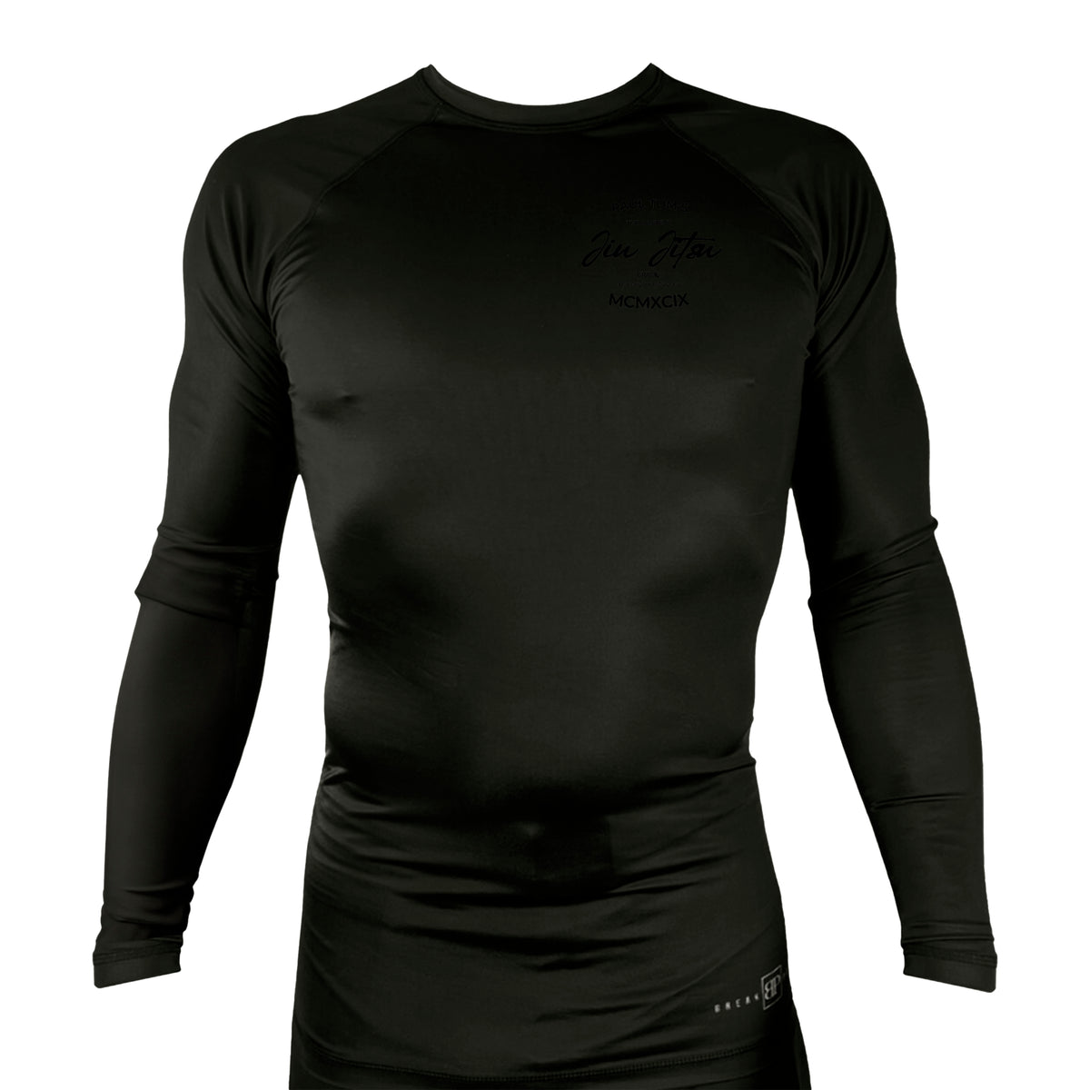PT BJJ All Black Custom Rash Guards Long Sleeves #8136 C