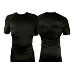 PT BJJ All Black Custom Rash Guards Short Sleeves #8136 C