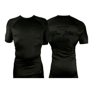 Paul Toms Academy of Brazilian Jiu Jitsu All Black Custom Rash Guards Short Sleeves #8136 C
