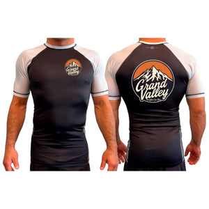Grand Valley BJJ All Black Ranked Short Sleeve Rash Guards #8137 B