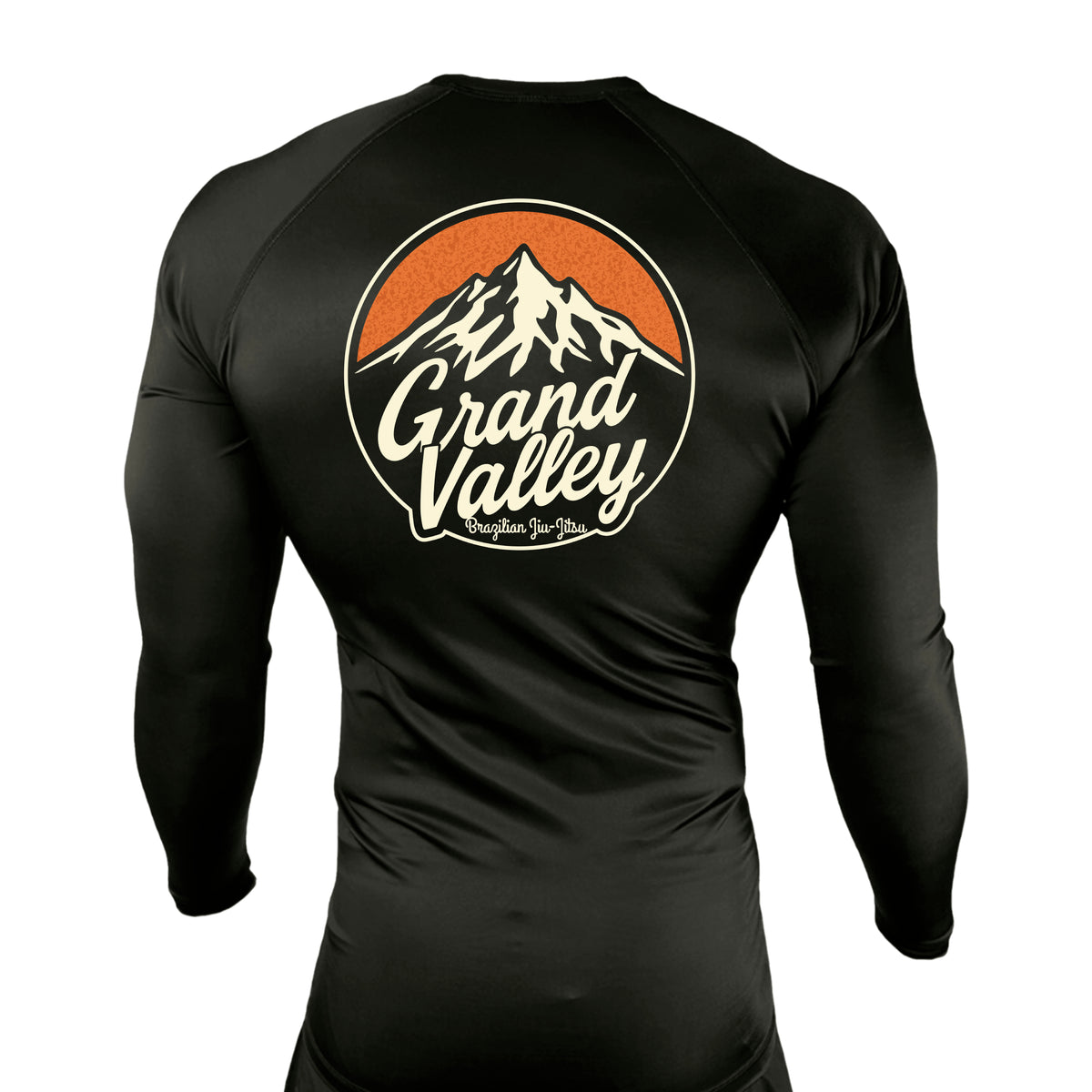 Grand Valley BJJ All Black Rash Guards Long Sleeves #8137 B