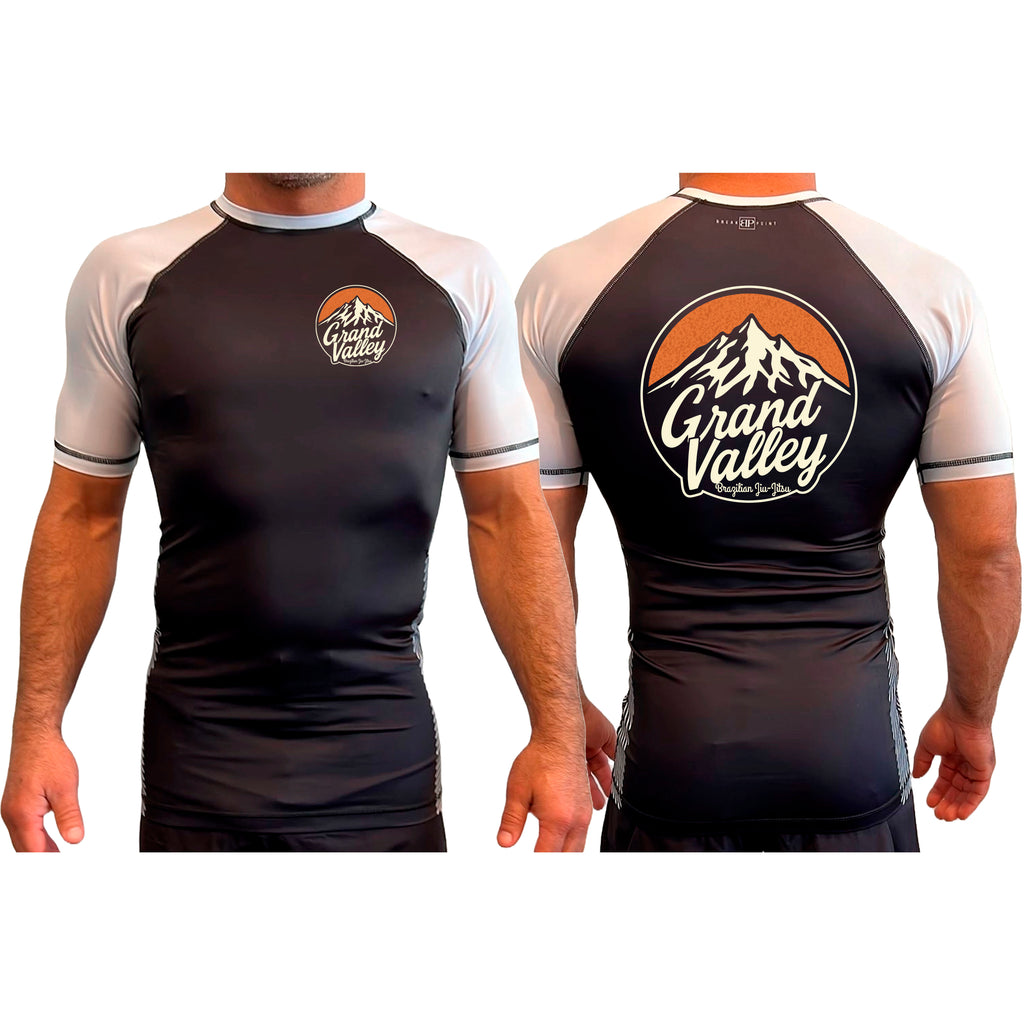Grand Valley BJJ All Black Ranked Short Sleeve Rash Guards #8137 B