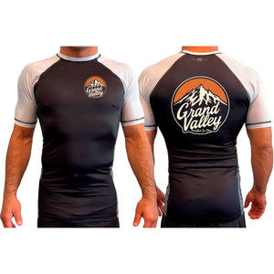 Grand Valley BJJ All Black Ranked Short Sleeve Rash Guards #8137 B