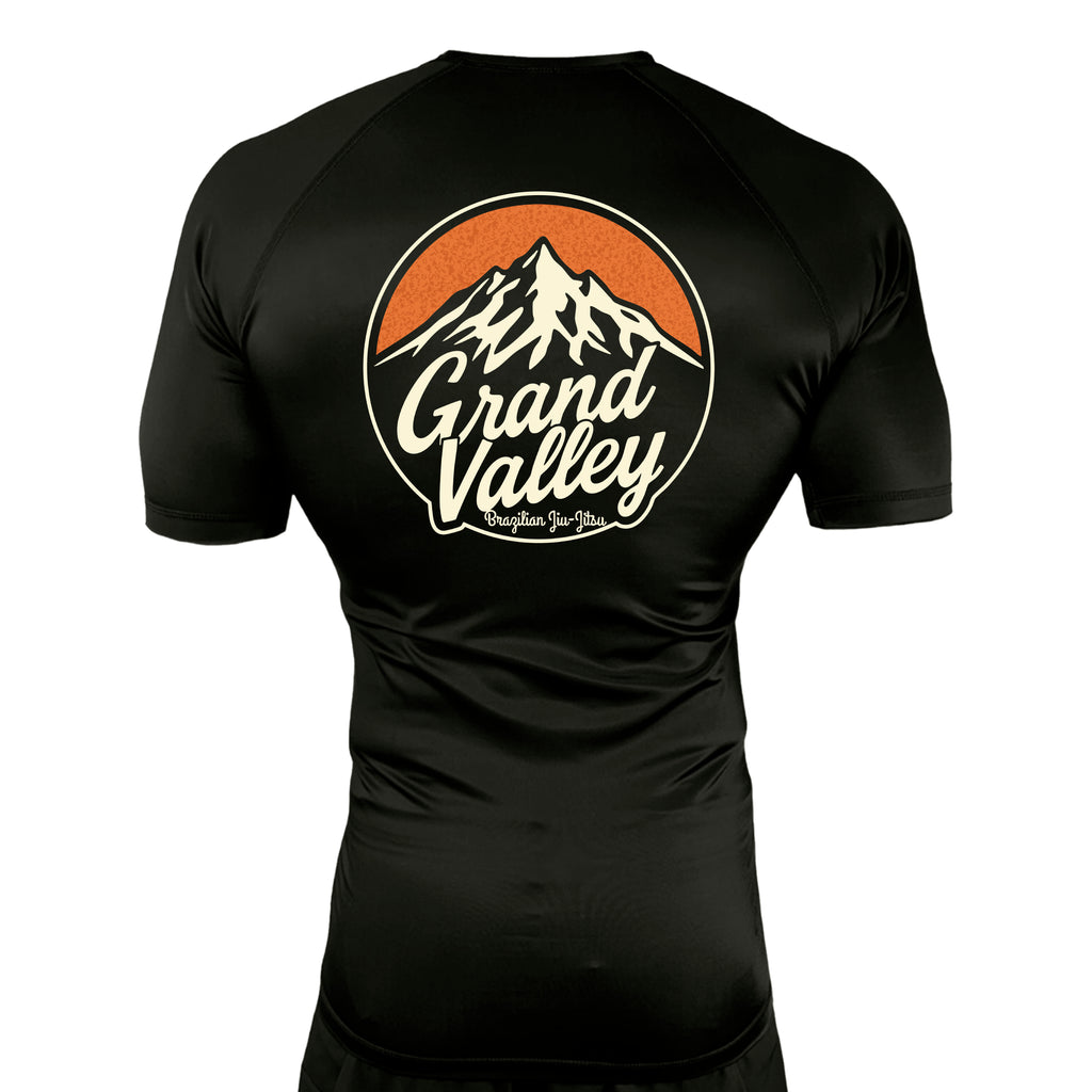 Grand Valley BJJ All Black Rash Guards Short Sleeves #8137 B