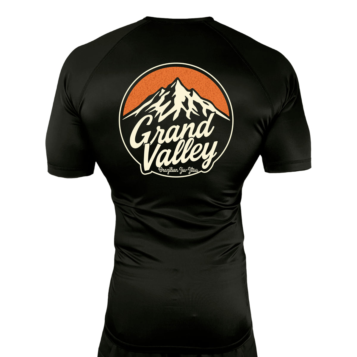 Grand Valley BJJ All Black Rash Guards Short Sleeves #8137 B