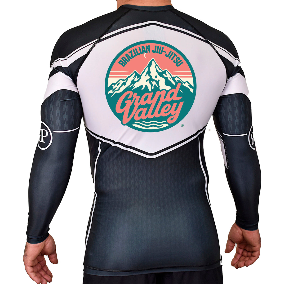 Grand Valley BJJ Academy Rash Guards Black/White #8137 C