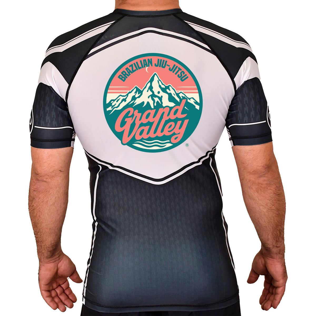 Grand Valley BJJ Academy Rash Guards Black/White #8137 C