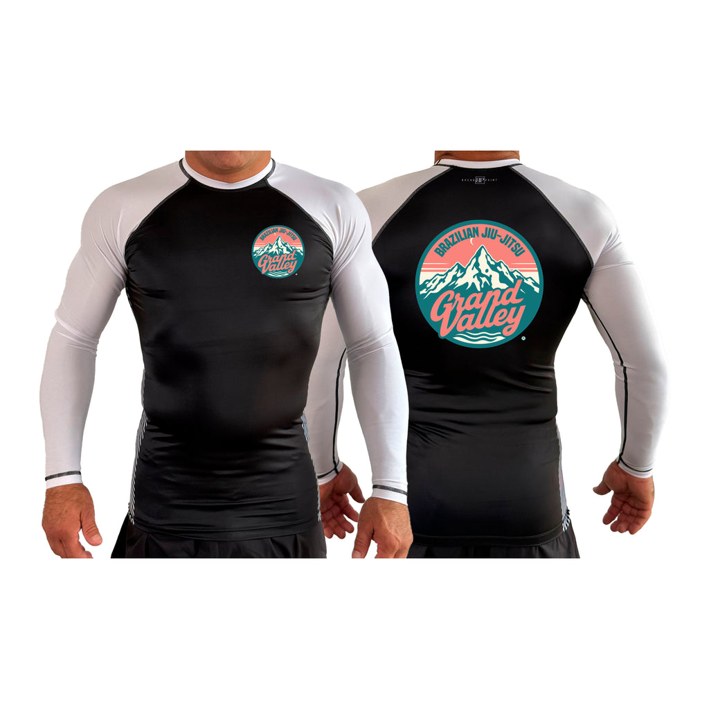 Grand Valley BJJ All Black Ranked Long Sleeve Rash Guards #8137 C