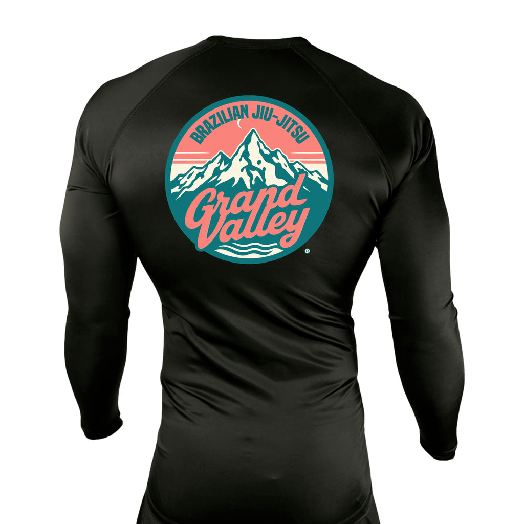 Grand Valley BJJ All Black Custom Rash Guards Long Sleeves #8137 C