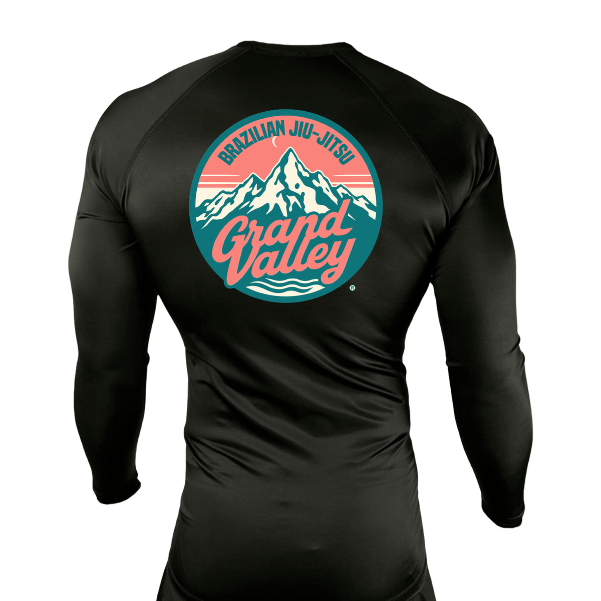 Grand Valley BJJ All Black Custom Rash Guards Long Sleeves #8137 C