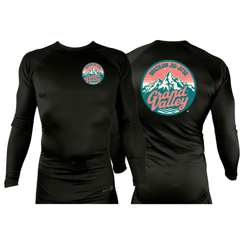 Grand Valley BJJ All Black Custom Rash Guards Long Sleeves #8137 C