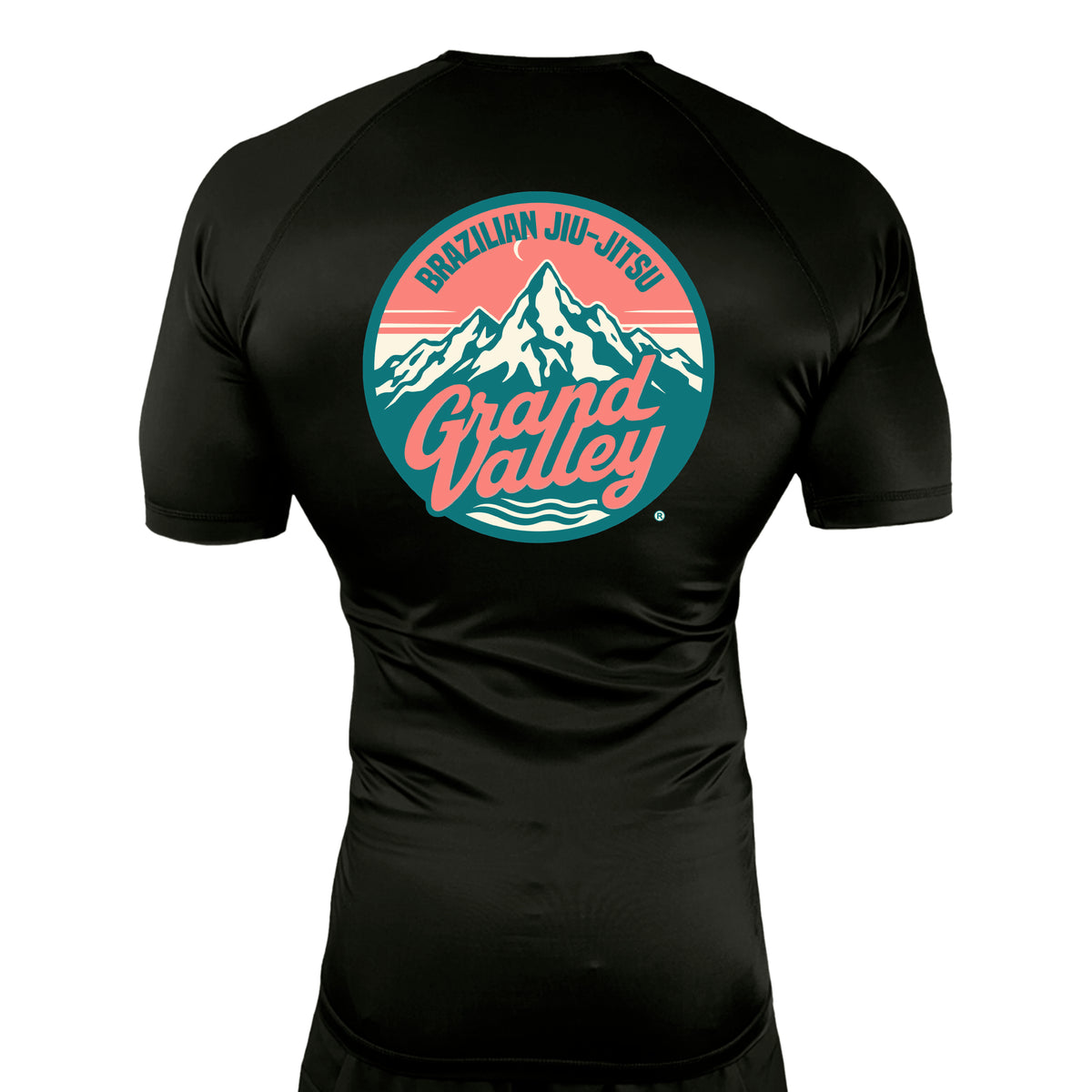 Grand Valley BJJ All Black Custom Rash Guards Short Sleeves #8137 C