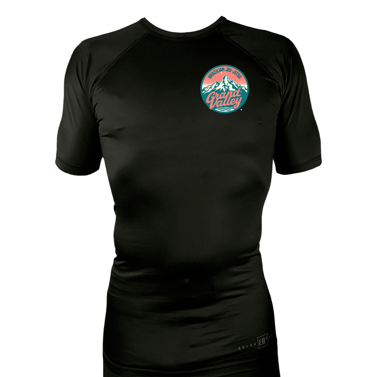 Grand Valley BJJ All Black Custom Rash Guards Short Sleeves #8137 C