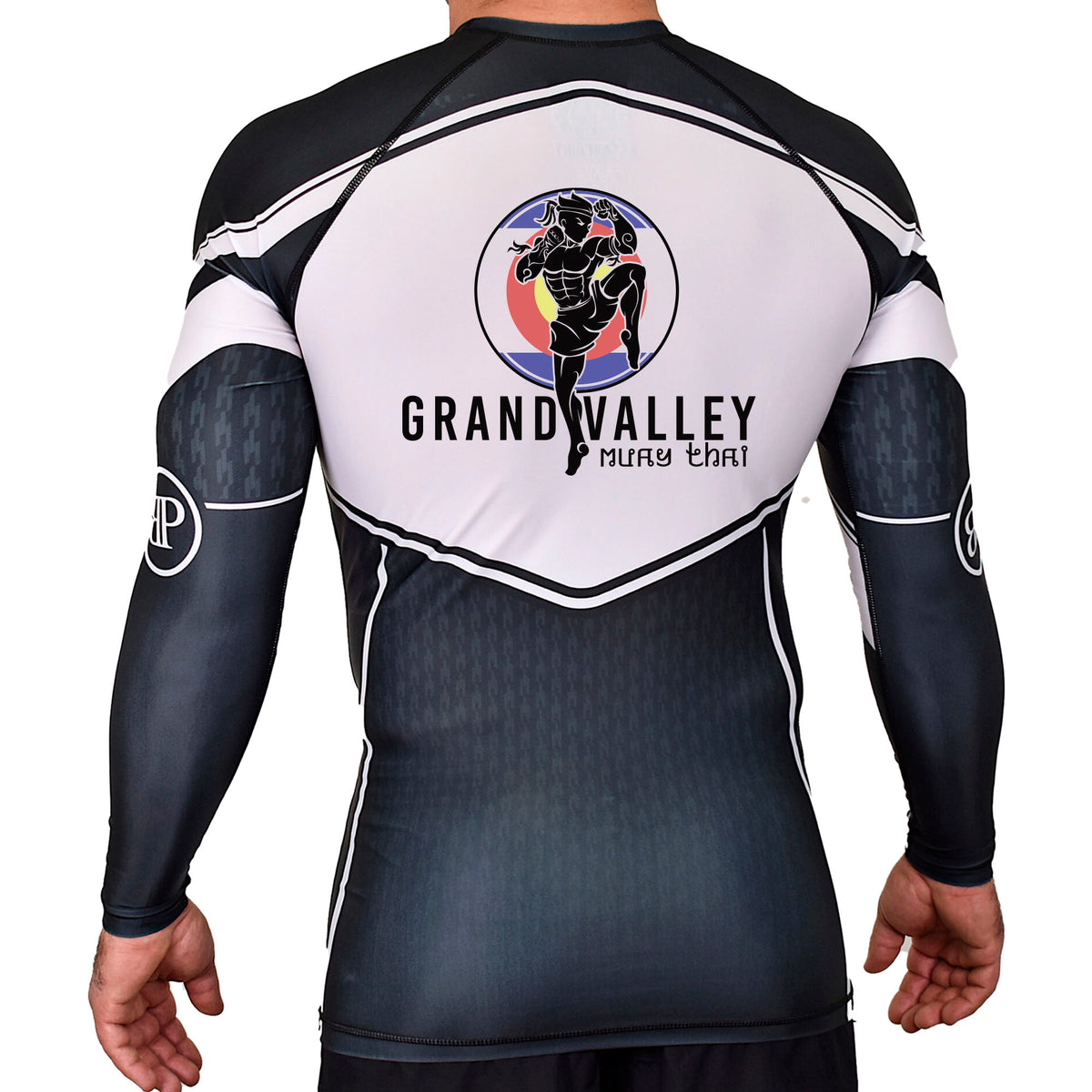 Grand Valley BJJ Academy Rash Guards Black/White #8137 D