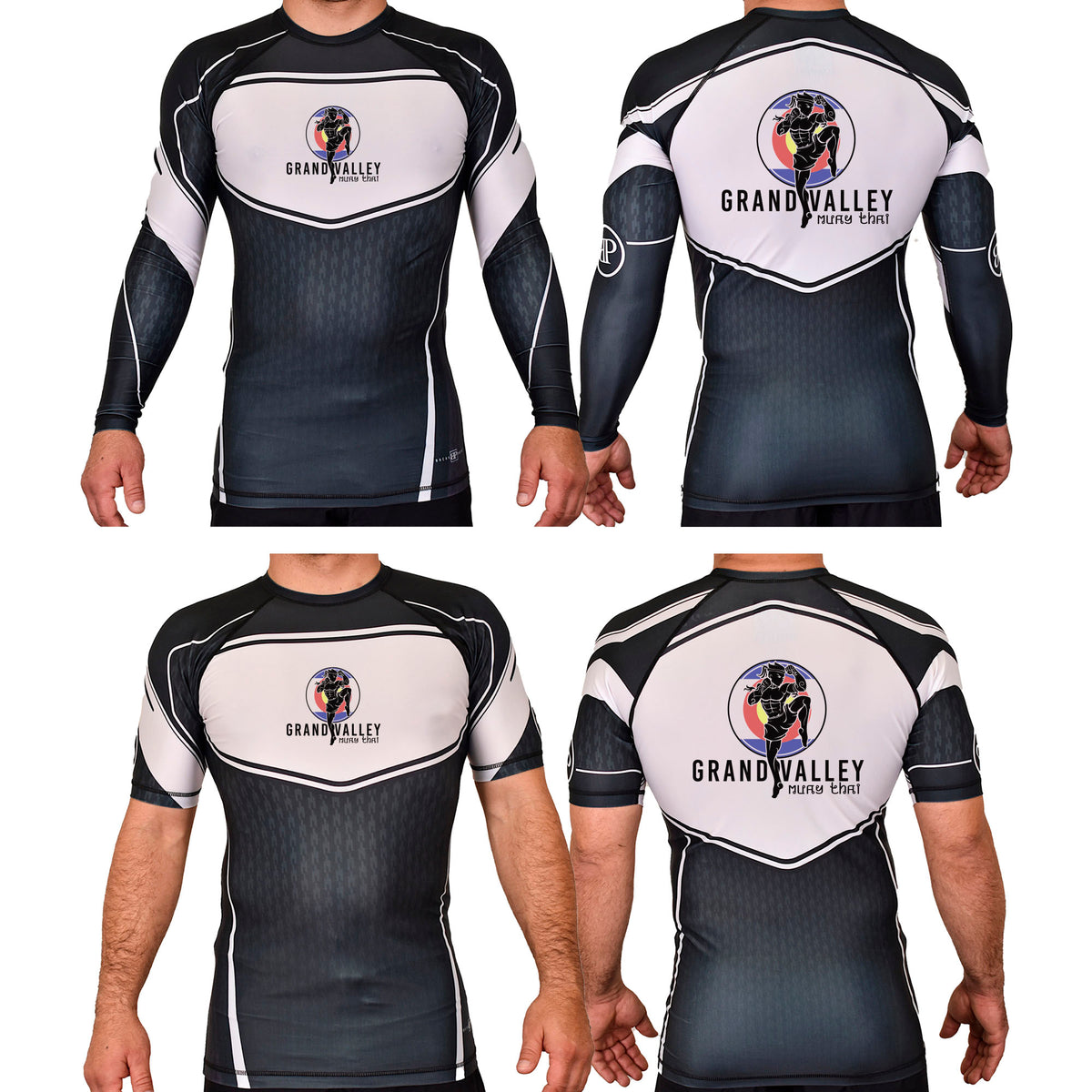 Grand Valley BJJ Academy Rash Guards Black/White #8137 D