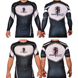 Grand Valley BJJ Academy Rash Guards Black/White #8137 D