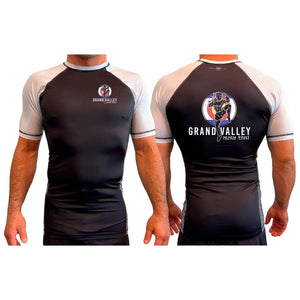 Grand Valley BJJ All Black Ranked Short Sleeve Rash Guards #8137 D