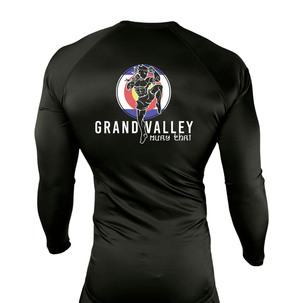 Grand Valley BJJ All Black Custom Rash Guards Long Sleeves #8137 D