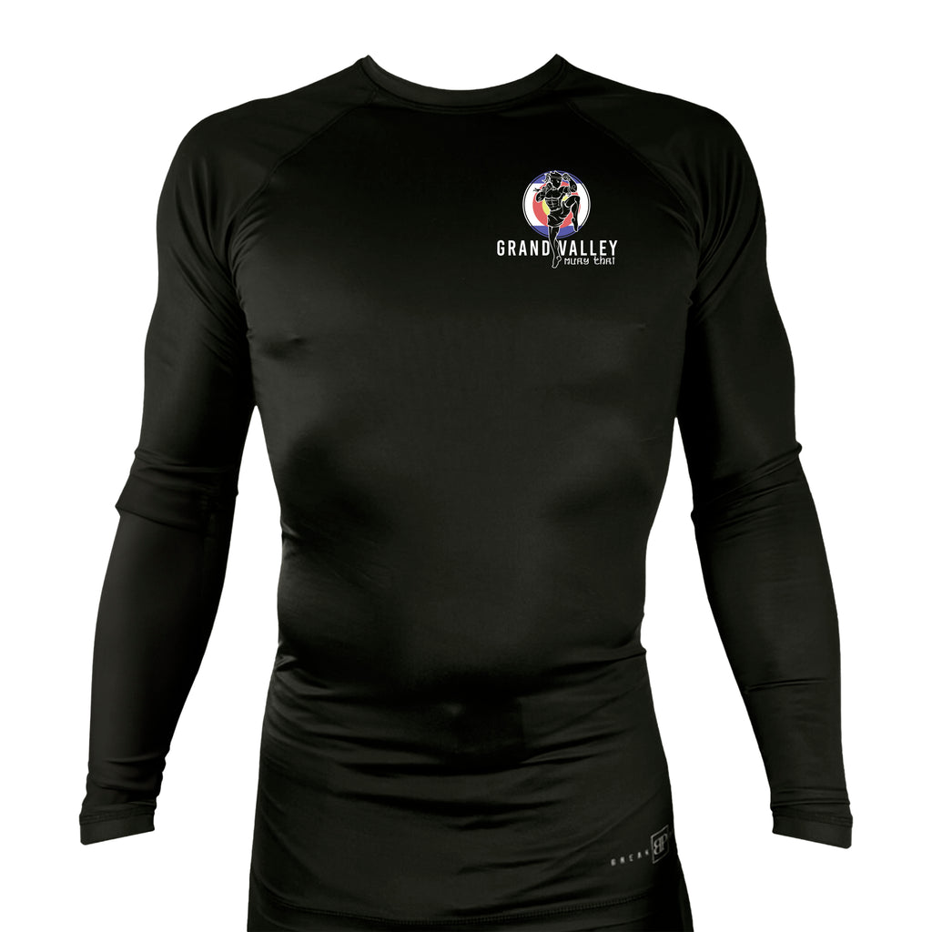 Grand Valley BJJ All Black Custom Rash Guards Long Sleeves #8137 D