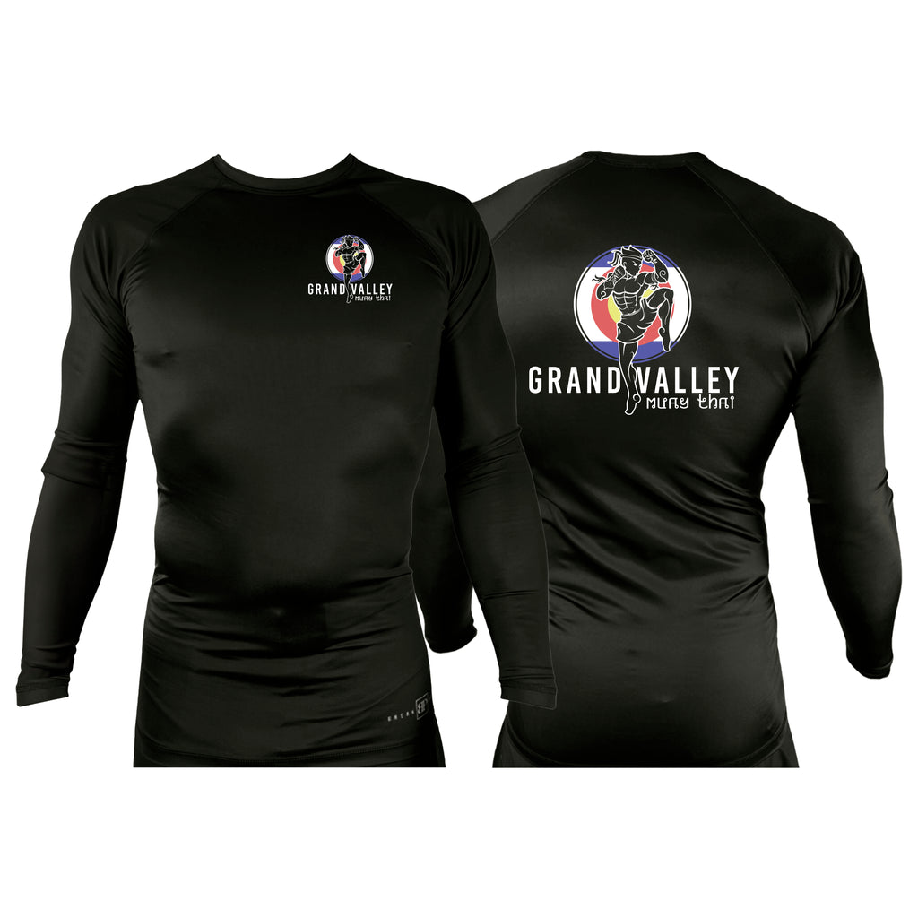 Grand Valley BJJ All Black Custom Rash Guards Long Sleeves #8137 D