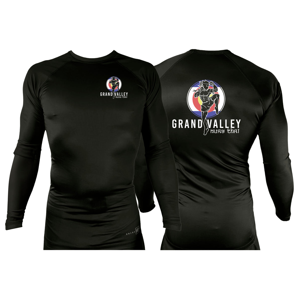 Grand Valley BJJ All Black Custom Rash Guards Long Sleeves #8137 D
