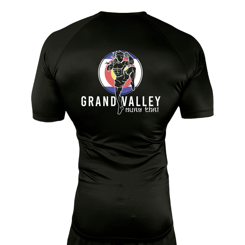 Grand Valley BJJ All Black Custom Rash Guards Short Sleeves #8137 D