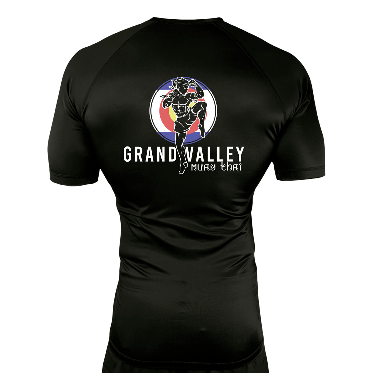 Grand Valley BJJ All Black Custom Rash Guards Short Sleeves #8137 D