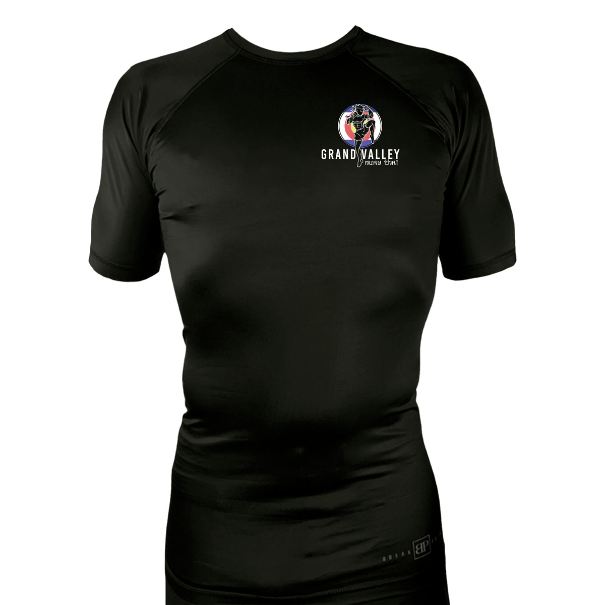 Grand Valley BJJ All Black Custom Rash Guards Short Sleeves #8137 D
