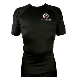 Grand Valley BJJ All Black Custom Rash Guards Short Sleeves #8137 D