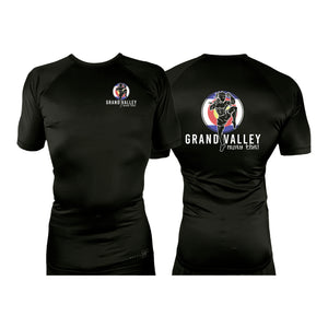 Grand Valley BJJ All Black Custom Rash Guards Short Sleeves #8137 D