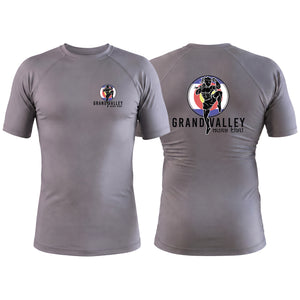 Grand Valley BJJ Gray Custom Rash Guards Short Sleeve #8137 D