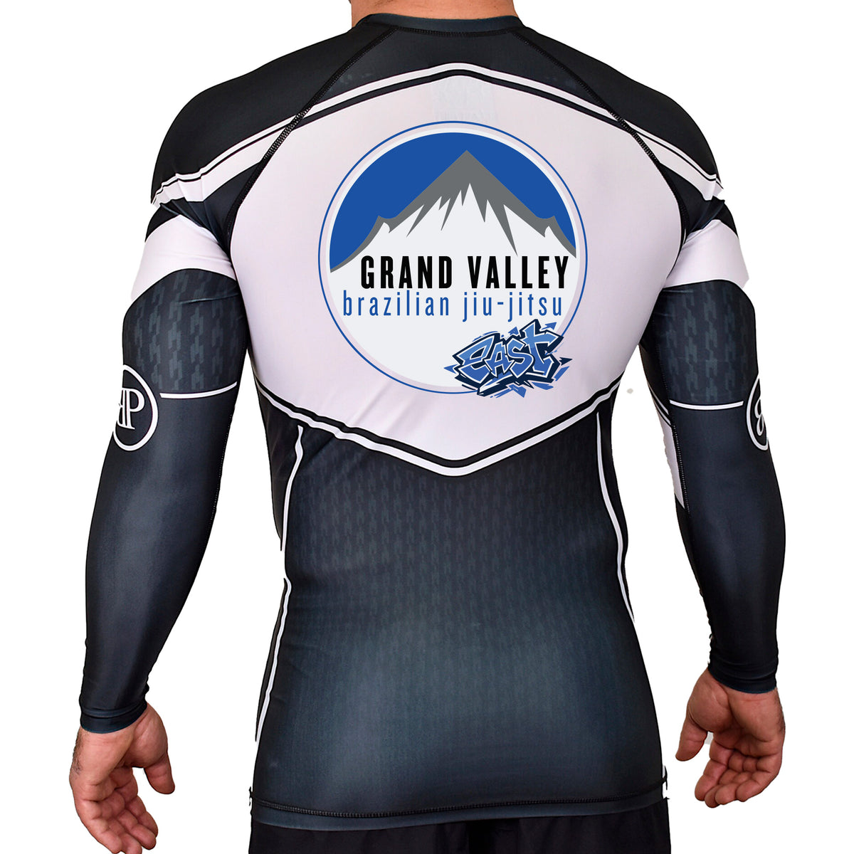Grand Valley BJJ Academy Rash Guards Black/White #8137 E