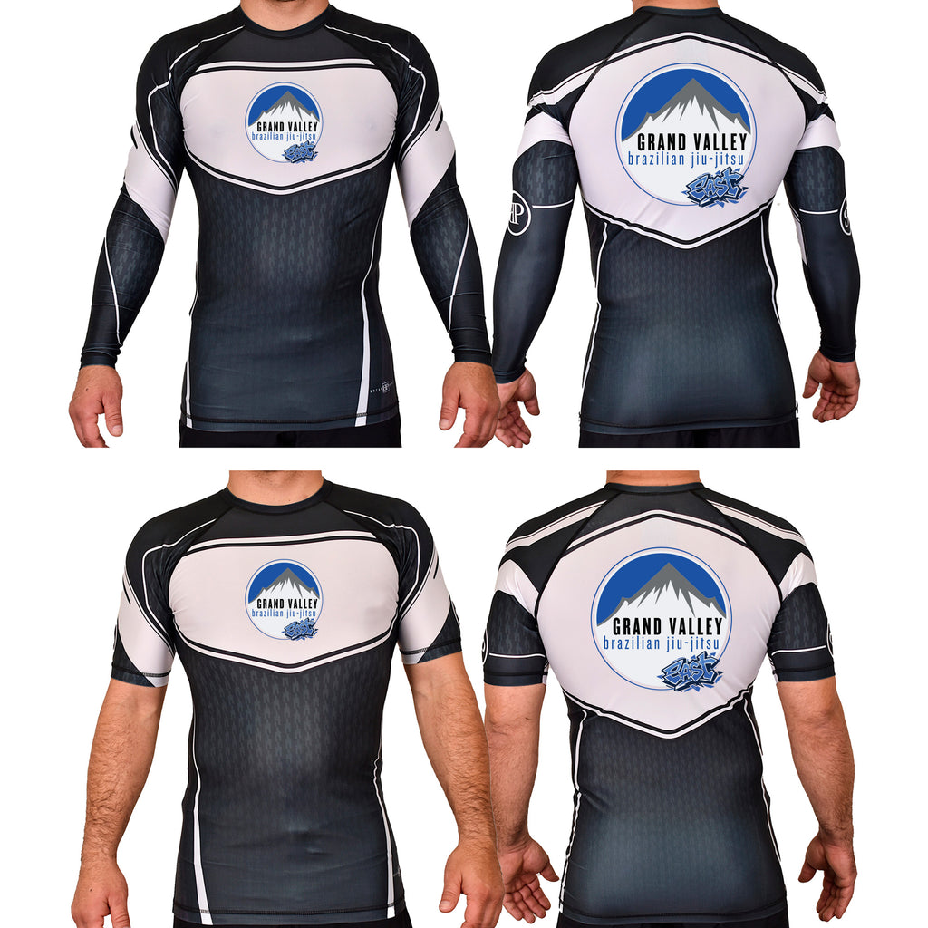 Grand Valley BJJ Academy Rash Guards Black/White #8137 E