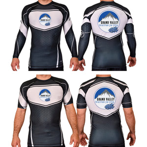 Grand Valley BJJ Academy Rash Guards Black/White #8137 E