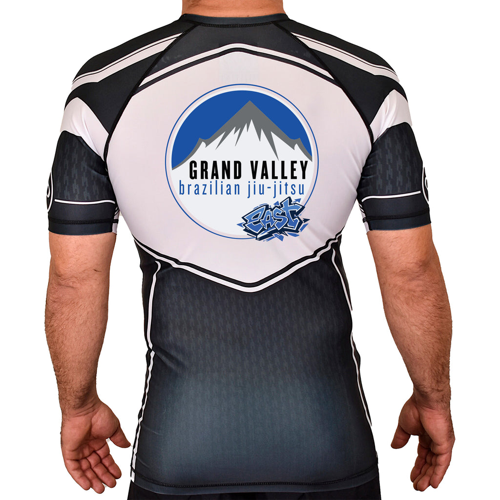 Grand Valley BJJ Academy Rash Guards Black/White #8137 E