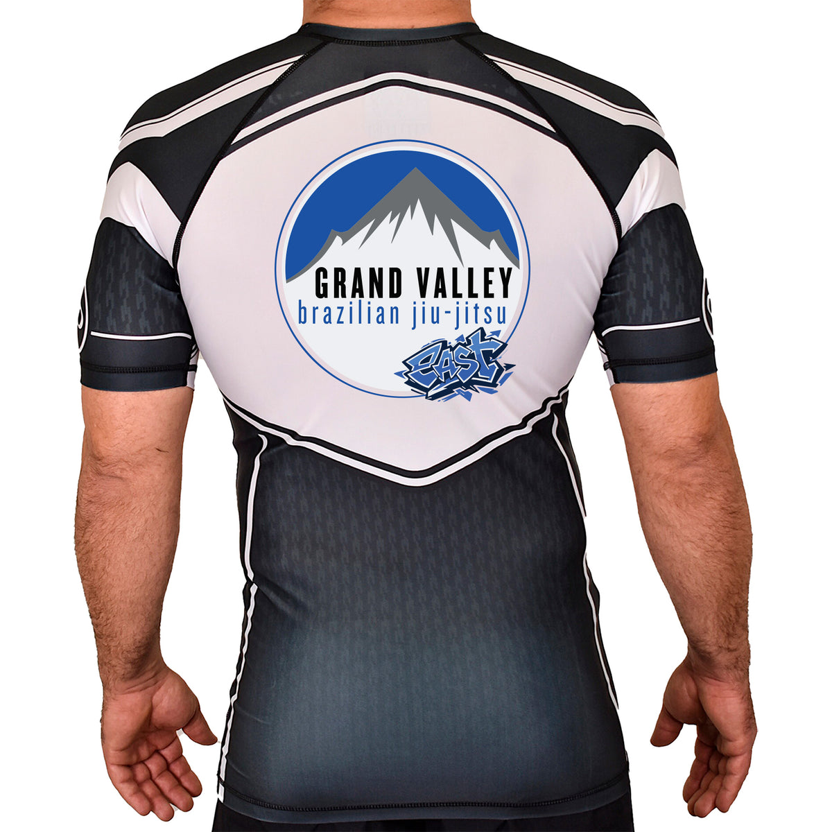 Grand Valley BJJ Academy Rash Guards Black/White #8137 E