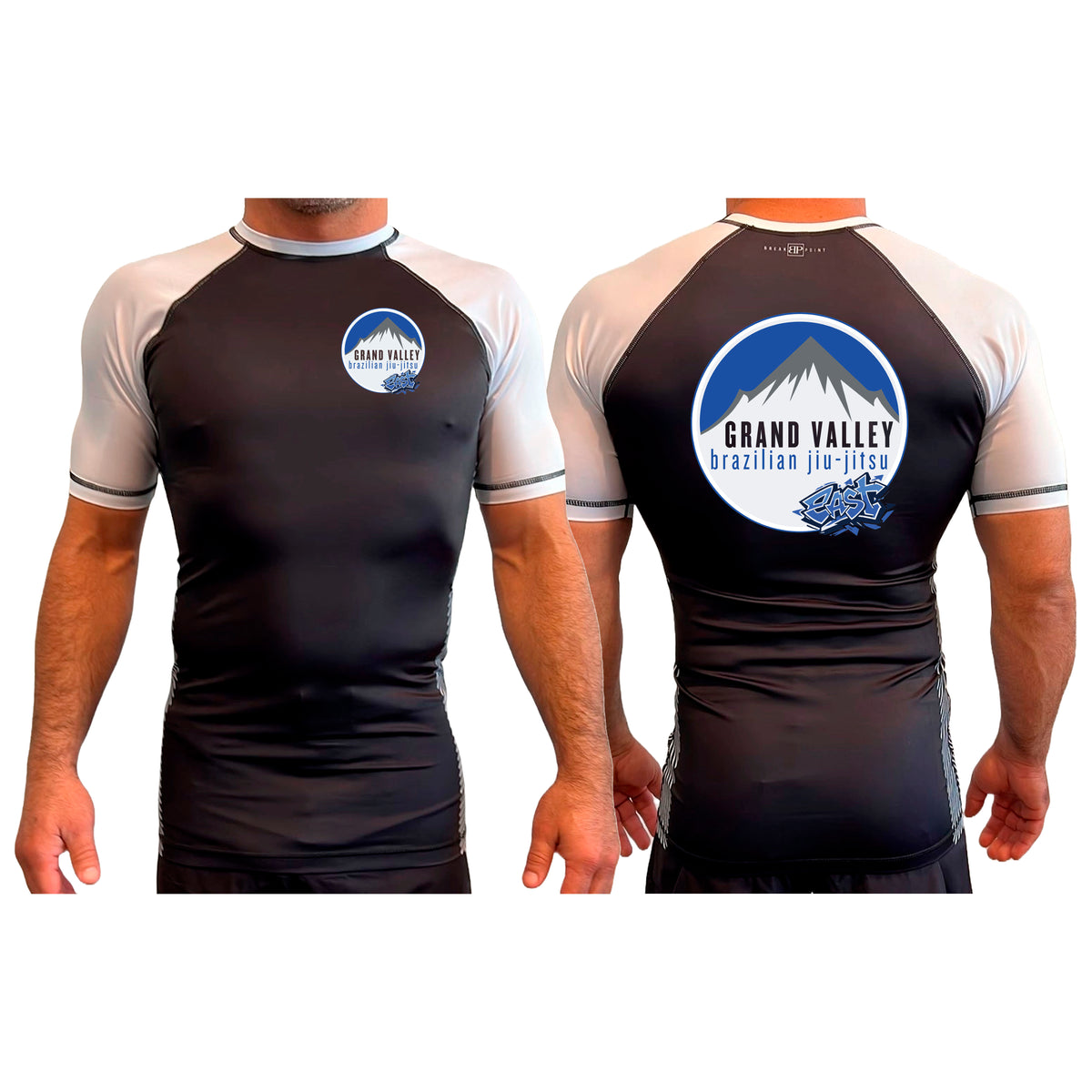 Grand Valley BJJ All Black Ranked Short Sleeve Rash Guards #8137 E