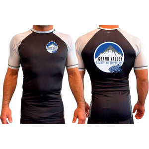 Grand Valley BJJ All Black Ranked Long Sleeve Rash Guards #8137 E