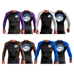 Grand Valley BJJ All Black Ranked Short Sleeve Rash Guards #8137 E