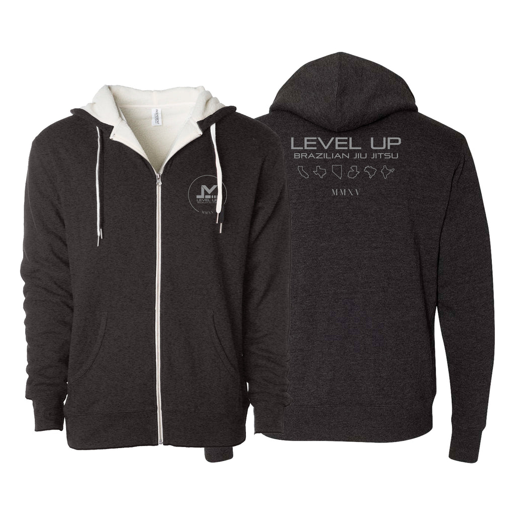 Level Up BJJ Sherpa Lined Zip-Up Hoodie #8138 P (Traveler 2.0)