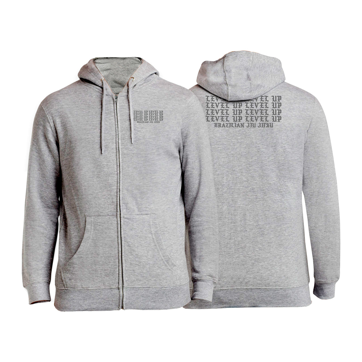 Level Up BJJ Zip-Up Hoodies #8138 Q (Stacked)