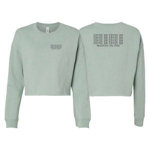 Level Up BJJ Women's Cropped Crewneck Sweatshirt #8138 Q (Stacked)