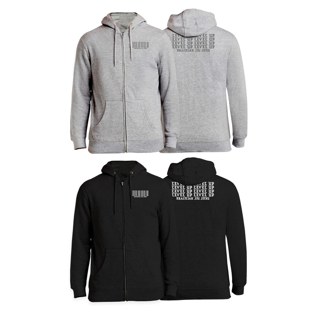 Level Up BJJ Zip-Up Hoodies #8138 Q (Stacked)