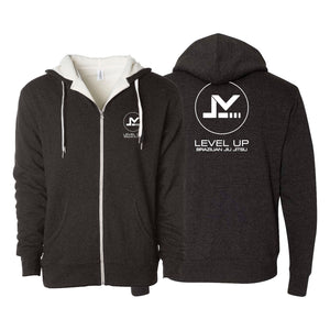 Level Up BJJ Sherpa Lined Zip-Up Hoodie #8138 R (Name-logo Design)