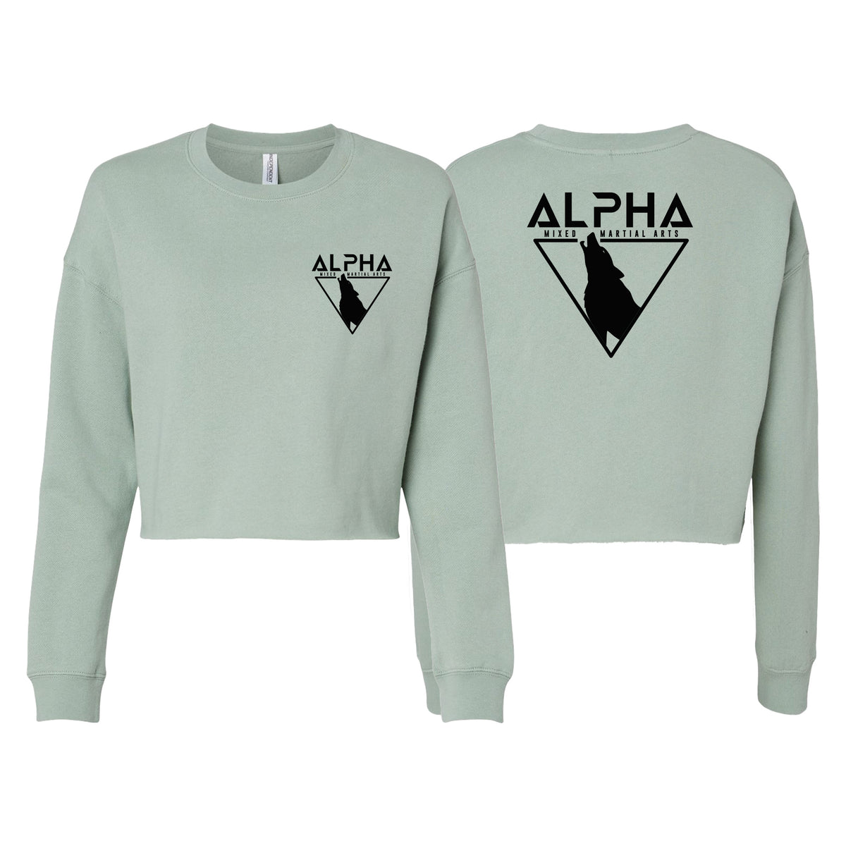 Alpha MMA & RCBJJ Lawton Women's Cropped Crewneck Sweatshirt #8139 A