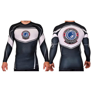 Alpha MMA & RCBJJ Lawton Academy Rash Guards Black/White #8139 B