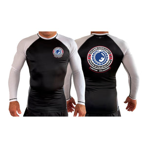 Alpha MMA & RCBJJ Lawton All Black Ranked Long Sleeve Rash Guards #8139 B