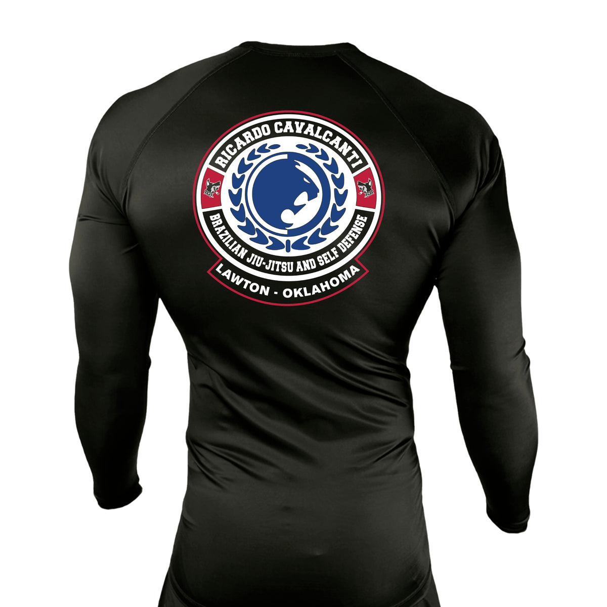 Alpha MMA & RCBJJ Lawton All Black Custom Rash Guards Long Sleeves #8139 B